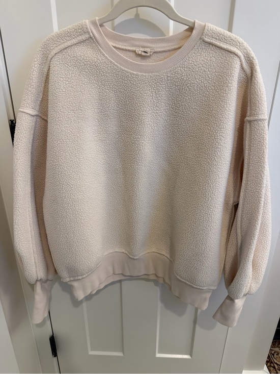 Pilcro Tops - Pilcro Women's Cream Sherpa Pullover Sweatshirt